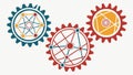 Interlocking Gears with Network Patterns for Synergy Concept vector design Generative AI Royalty Free Stock Photo