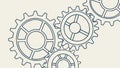 Interlocking Gears Outline Sketch Design, vector design Generative AI Royalty Free Stock Photo