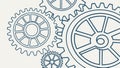 Interlocking gears, symbolizing mechanical innovation and efficient system teamwork, vector design Generative AI Royalty Free Stock Photo