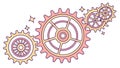 Interlocking Gears, Symbolizing Teamwork and Complex Mechanism, vector design Generative AI Royalty Free Stock Photo