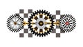 Interlocking Gears Symbolizing Teamwork and Mechanics, vector design Generative AI Royalty Free Stock Photo