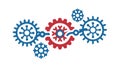 Interlocking gears, symbolizing teamwork, process, or connection, vector design Generative AI Royalty Free Stock Photo