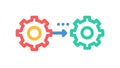 Interlocking gears: teamwork, efficiency, and interconnected processes, vector design Generative AI Royalty Free Stock Photo