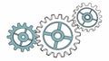 Interlocking gears for teamwork, mechanics, and industrial design, vector design Generative AI Royalty Free Stock Photo