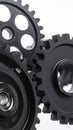 Interlocking Gears Turning a Machine Mechanism for Precision Engineering and Technology Solutions Royalty Free Stock Photo