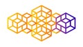Interlocking Geometric Cubes, Abstract 3D Shapes Pattern, vector design Generative AI Royalty Free Stock Photo