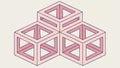 Interlocking geometric cubes, symbolizing structure stability, vector design Generative AI Royalty Free Stock Photo