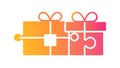 Interlocking Gift Boxes Puzzle Icon, vector design Generative AI Royalty Free Stock Photo