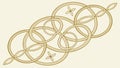Interlocking Gold Rings Geometric Abstract Vector Art, vector design Generative AI Royalty Free Stock Photo