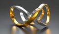 Interlocking Gold and Silver Infinity Symbol Royalty Free Stock Photo