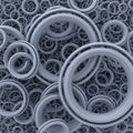 Of interlocking gray rings of various sizes creates a mesmerizing, Royalty Free Stock Photo