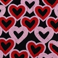 Interlocking heart patterns created with beads, featuring two alternating colors: pink Royalty Free Stock Photo