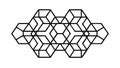 Interlocking Hexagonal Cube Geometric Pattern, vector design Generative AI Royalty Free Stock Photo