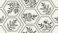 Interlocking Hexagonal Geometric Floral Pattern, vector design Generative AI Royalty Free Stock Photo