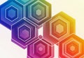 Interlocking hexagonal patterns with gradient colors transitioning Royalty Free Stock Photo