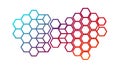 Interlocking Hexagonal Shapes Colorful Gradient Vector Generative AI Royalty Free Stock Photo