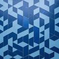 Interlocking hexagonal shapes in various shades of blue, creating Royalty Free Stock Photo