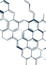 Interlocking hexagons form a geometric pattern on a white background. The design Royalty Free Stock Photo