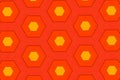Interlocking hexagons geometric orange and yellow shapes