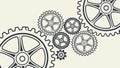 Interlocking industrial gears, symbolizing engineering, teamwork, and mechanical precision, vector design Generative AI Royalty Free Stock Photo