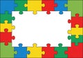 Interlocking jigsaw puzzle pieces arranged in Royalty Free Stock Photo