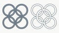 Interlocking Loops Geometric Pattern, Harmony and Unity, vector design Generative AI Royalty Free Stock Photo