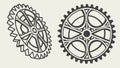 Interlocking Mechanical Gears, Engineering & Precision Symbol, vector design Generative AI Royalty Free Stock Photo