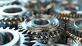 The Interlocking Metal Gears.AI generated image Royalty Free Stock Photo
