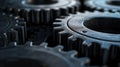 The Interlocking Metal Gears.AI generated image Royalty Free Stock Photo
