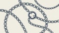 Interlocking Metallic Chains, Strength Connection Symbol, Industrial Design, vector design Generative AI Royalty Free Stock Photo