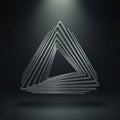 Of interlocking, metallic triangles form a three-dimensional Royalty Free Stock Photo