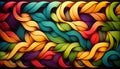 Interlocking multi colored woven fabric texture as background illustration (Generative AI Royalty Free Stock Photo