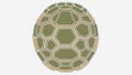 Interlocking pentagons and hexagons in olive green and tan outlined in Royalty Free Stock Photo