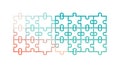 Interlocking Puzzle Piece Geometric Pattern, vector design Generative AI Royalty Free Stock Photo
