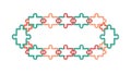 Interlocking Puzzle Piece Oval Frame Design, vector design Generative AI Royalty Free Stock Photo