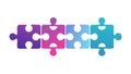 Interlocking Puzzle Pieces Border, Teamwork Collaboration Vector Graphic, vector design Generative AI Royalty Free Stock Photo