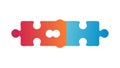 Interlocking Puzzle Pieces Icon for Teamwork, vector design Generative AI Royalty Free Stock Photo