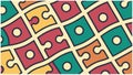 Interlocking Puzzle Pieces Pattern, Abstract Colorful Background, vector design Generative AI Royalty Free Stock Photo