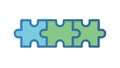 Interlocking Puzzle Pieces, Problem Solving Teamwork, vector design Generative AI Royalty Free Stock Photo