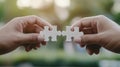 Interlocking puzzle pieces symbolizing collaborative partnership, seamless teamwork, strategic problem solving, and Royalty Free Stock Photo