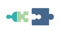 Interlocking puzzle pieces, symbolizing problem-solving, teamwork, or solutions. vector design Generative AI Royalty Free Stock Photo