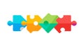 Interlocking Puzzle Pieces Teamwork Solution, vector design Generative AI Royalty Free Stock Photo