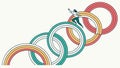 Interlocking Rings, Abstract Connection Unity Design, vector design Generative AI Royalty Free Stock Photo