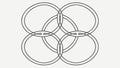 Interlocking Rings Abstract Outline Design, vector design Generative AI Royalty Free Stock Photo