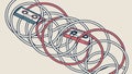 Interlocking Rings Abstract Pattern Connect, vector design Generative AI Royalty Free Stock Photo
