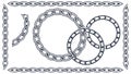 Interlocking Rings Border Pattern, Continuous Geometric Design, vector design Generative AI Royalty Free Stock Photo