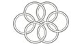 Interlocking Rings Geometric Pattern, vector design Generative AI Royalty Free Stock Photo
