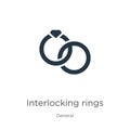 Interlocking rings icon vector. Trendy flat interlocking rings icon from general collection isolated on white background. Vector