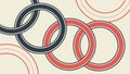 Interlocking Rings Simple Abstract Design, vector design Generative AI Royalty Free Stock Photo