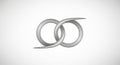 Interlocking Silver Rings Symbolizing Infinity or Connection Royalty Free Stock Photo